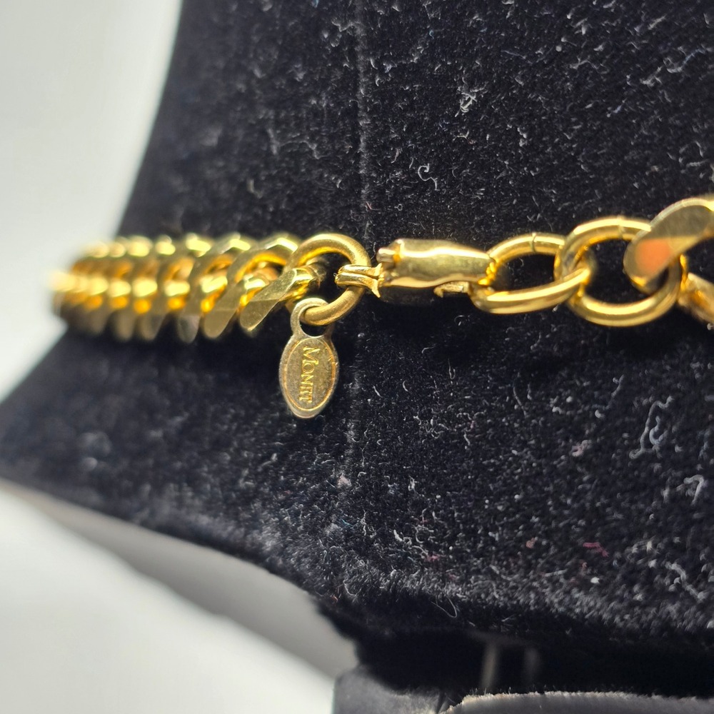 Monet Gold Tone Cuban Link Chain Necklace Long 36" Jewelry - Picture 6 of 16